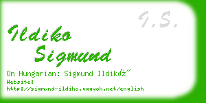 ildiko sigmund business card